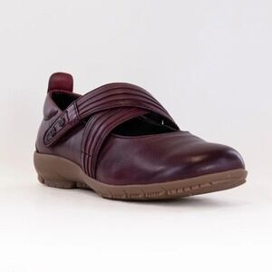 Romika sz 8 Women Loire 04 Amerina Red Leather Criss Cross Mary Jane Flat Casual